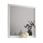 Miroir de coiffeuse, cadre en bois blanc de style moderne de 39 pouces