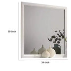 Miroir de coiffeuse, cadre en bois blanc de style moderne de 39 pouces