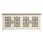 Meuble TV avec portes ajourées et étagères réglables 68,2 L x 17,2 P x 29,3 H