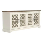 Meuble TV avec portes ajourées et étagères réglables 68,2 L x 17,2 P x 29,3 H