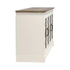 Meuble TV avec portes ajourées et étagères réglables 68,2 L x 17,2 P x 29,3 H