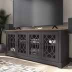 Meuble TV avec portes ajourées et étagères réglables 68,2 L x 17,2 P x 29,3 H