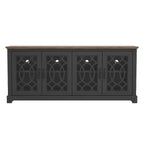 Meuble TV avec portes ajourées et étagères réglables 68,2 L x 17,2 P x 29,3 H