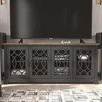GALANO TV Stand with Cutout Doors and Adjustable Shelves 68.2 W x 17.2 D x 29.3 H