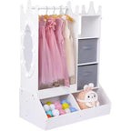Meuble de rangement pour déguisements d'enfants avec miroir, armoire rose et commode avec miroir, organiseur de costumes avec étagères et armoire à bijoux pour enfants