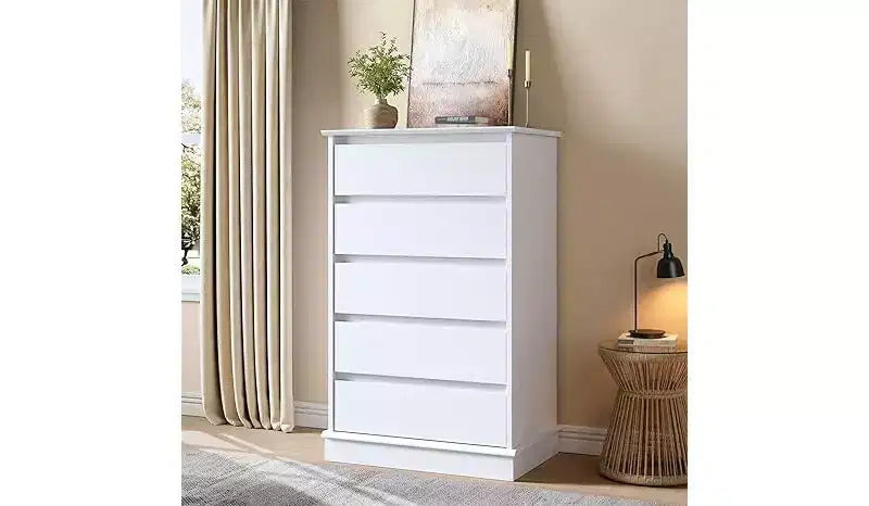 Commode à 5 tiroirs profonds et plateau large