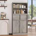Meuble Haut de Salle de Bain - Armoire de Rangement avec Étagères Fermées et Tiroirs pour Salle de Bain ou Cuisine