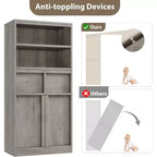 Meuble Haut de Salle de Bain - Armoire de Rangement avec Étagères Fermées et Tiroirs pour Salle de Bain ou Cuisine