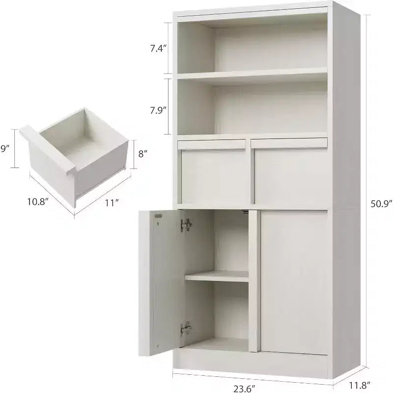 Meuble Haut de Salle de Bain - Armoire de Rangement avec Étagères Fermées et Tiroirs pour Salle de Bain ou Cuisine