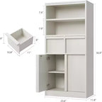 Meuble Haut de Salle de Bain - Armoire de Rangement avec Étagères Fermées et Tiroirs pour Salle de Bain ou Cuisine