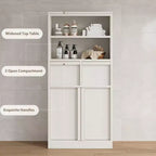 Meuble Haut de Salle de Bain - Armoire de Rangement avec Étagères Fermées et Tiroirs pour Salle de Bain ou Cuisine