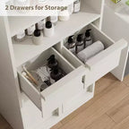 Meuble Haut de Salle de Bain - Armoire de Rangement avec Étagères Fermées et Tiroirs pour Salle de Bain ou Cuisine