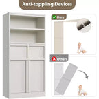 Meuble Haut de Salle de Bain - Armoire de Rangement avec Étagères Fermées et Tiroirs pour Salle de Bain ou Cuisine