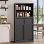 Meuble Haut de Salle de Bain - Armoire de Rangement avec Étagères Fermées et Tiroirs pour Salle de Bain ou Cuisine