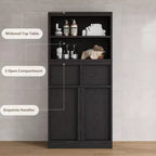 Meuble Haut de Salle de Bain - Armoire de Rangement avec Étagères Fermées et Tiroirs pour Salle de Bain ou Cuisine