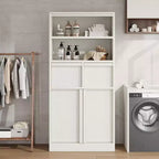 Meuble Haut de Salle de Bain - Armoire de Rangement avec Étagères Fermées et Tiroirs pour Salle de Bain ou Cuisine