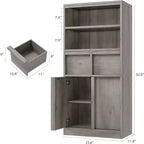 Meuble Haut de Salle de Bain - Armoire de Rangement avec Étagères Fermées et Tiroirs pour Salle de Bain ou Cuisine