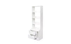 Étagère bibliothèque moderne à 4 niveaux avec 2 tiroirs, armoire de rangement à grande capacité, bibliothèque pour salon, bureau à domicile