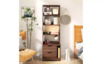 Étagère bibliothèque moderne à 4 niveaux avec 2 tiroirs, armoire de rangement à grande capacité, bibliothèque pour salon, bureau à domicile