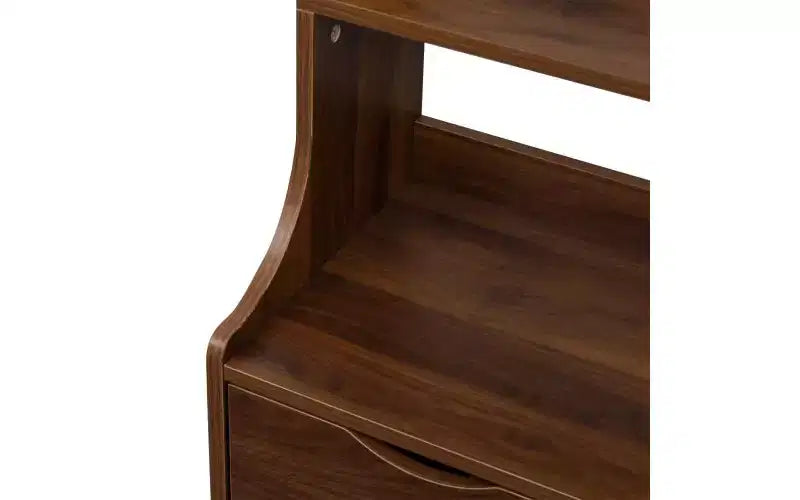 Étagère bibliothèque moderne à 4 niveaux avec 2 tiroirs, armoire de rangement à grande capacité, bibliothèque pour salon, bureau à domicile
