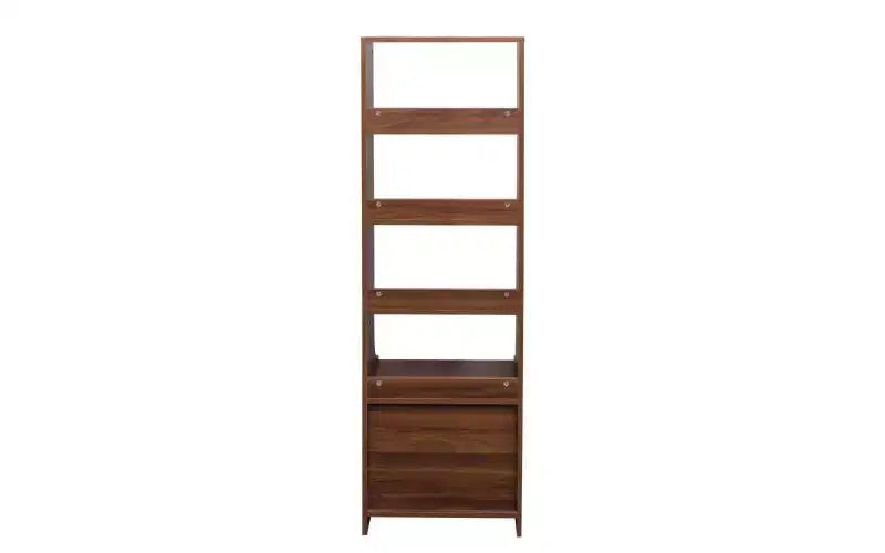 Étagère bibliothèque moderne à 4 niveaux avec 2 tiroirs, armoire de rangement à grande capacité, bibliothèque pour salon, bureau à domicile