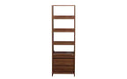 Étagère bibliothèque moderne à 4 niveaux avec 2 tiroirs, armoire de rangement à grande capacité, bibliothèque pour salon, bureau à domicile