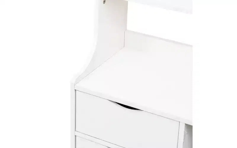 Étagère bibliothèque moderne à 4 niveaux avec 2 tiroirs, armoire de rangement à grande capacité, bibliothèque pour salon, bureau à domicile