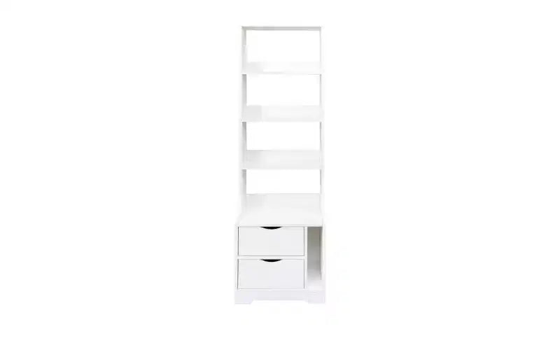 Étagère bibliothèque moderne à 4 niveaux avec 2 tiroirs, armoire de rangement à grande capacité, bibliothèque pour salon, bureau à domicile