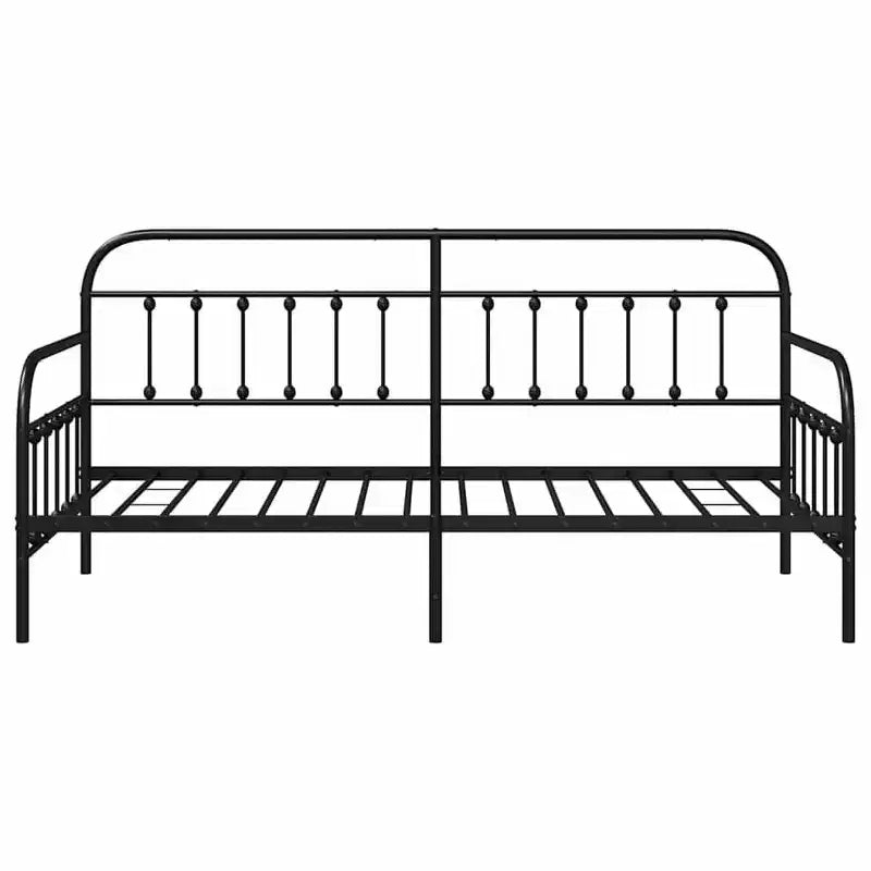Cadre de lit de repos avec tête de lit - Noir 100 x 200 cm sans lit gigogne