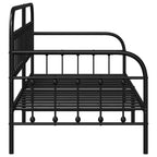 Cadre de lit de repos avec tête de lit - Noir 100 x 200 cm sans lit gigogne