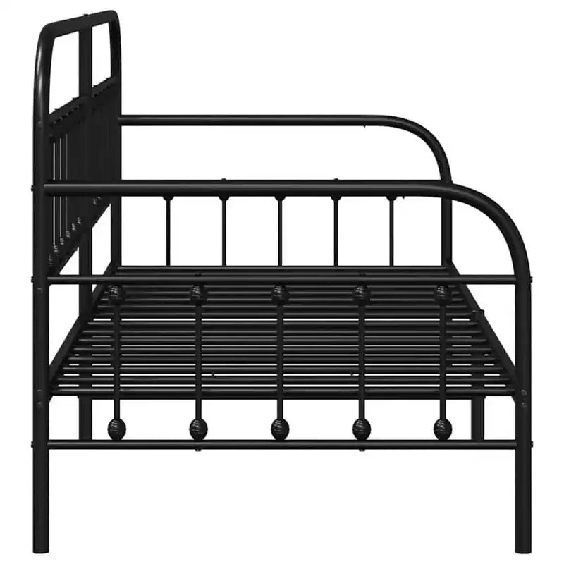 Cadre de lit de repos avec tête de lit - Noir 100 x 200 cm sans lit gigogne