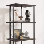 Bibliothèque 4 étagères avec tiroirs de rangement, étagère ouverte de 180 cm de haut pour salon, chambre, bureau