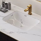 Meuble-lavabo de salle de bain moderne avec lavabo encastré, comptoir en pierre frittée, bois massif multicouche imperméable, meuble de rangement à 4 tiroirs Noir+Blanc