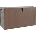 99GAL Rattan Pattern Plastic Storage Bin Brown | Garage, Warehouse, Patio, Oversized Items