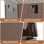Bac de rangement en plastique motif rotin 99 gallons Marron | Garage, Entrepôt, Patio, Articles surdimensionnés
