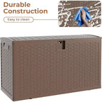 Bac de rangement en plastique motif rotin 99 gallons Marron | Garage, Entrepôt, Patio, Articles surdimensionnés