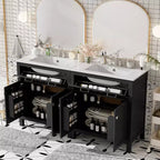 60 Bathroom Vanity Set with Double Sinks, Bathroom Vanity Sink Combo with Soft Close Doors and Drawer