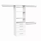 25 in. Suite Symphony Hanging Tower with 3 Top Shelves & 4 Modern Drawers Kit - ClosetMaid