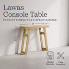 Console en bois massif de 36 pouces - Petite table d'entrée de style ferme moderne