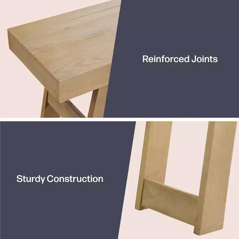 Console en bois massif de 36 pouces - Petite table d'entrée de style ferme moderne