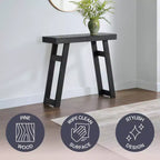 Console en bois massif de 36 pouces - Petite table d'entrée de style ferme moderne