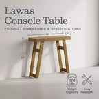 Console en bois massif de 36 pouces - Petite table d'entrée de style ferme moderne