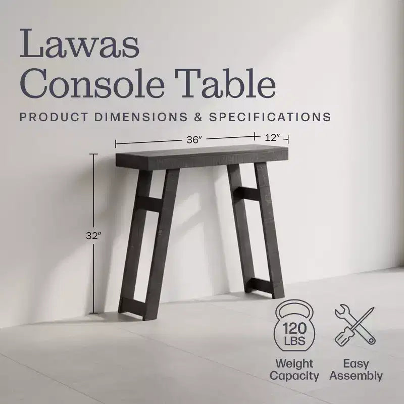 Console en bois massif de 36 pouces - Petite table d'entrée de style ferme moderne