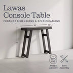 Console en bois massif de 36 pouces - Petite table d'entrée de style ferme moderne