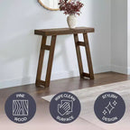 Console en bois massif de 36 pouces - Petite table d'entrée de style ferme moderne