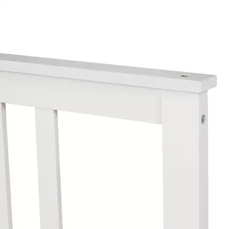 Lit plateforme en bois avec tête de lit et pied de lit, blanc