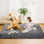 Pouf convertible adulte avec housse en velours côtelé lavable, lit de pouf surdimensionné