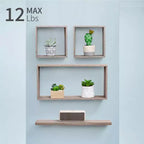17.7 Maple Floating Shelf C invisible-bracket wood wall mount, perfect bathroom/bedroom/kitchen dcor or book/plant display, easy install.
