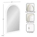 Miroir en bois cintré, blanc, 20x30