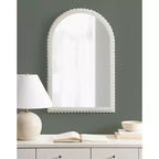 Miroir en bois cintré, blanc, 20x30